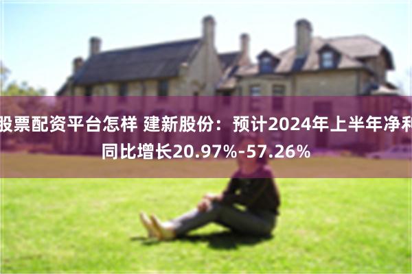 股票配资平台怎样 建新股份:预计2024年上半年净利同比增长20.97%-57.26%