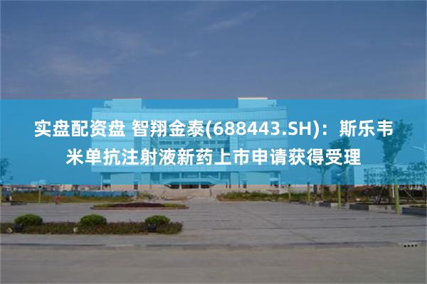 实盘配资盘 智翔金泰(688443.SH):斯乐韦米单抗注射液新药上市申请获得受理