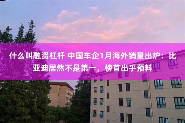 什么叫融资杠杆 中国车企1月海外销量出炉:比亚迪居然不是第一,榜首出乎预料